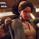 Julianna stabs Colt and then winds up to punch him in Deathloop.